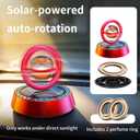 Kwaks Solar-Powered Rotating Car Aromatherapy Auto-Spinning Ornament with Refillable Scent Pad, Subtle Ocean Fragrance, Ideal Gift for Men Women Dad Husband for Dashboard (Red-1)