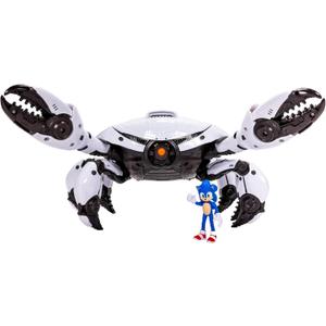 Sonic The Hedgehog Sonic 3 Movie Toys Crab Mech Pinching Claws Playset with 2.5 Inch Sonic Action Figure Officially Licensed 3 Movie Playset Toys for Kids