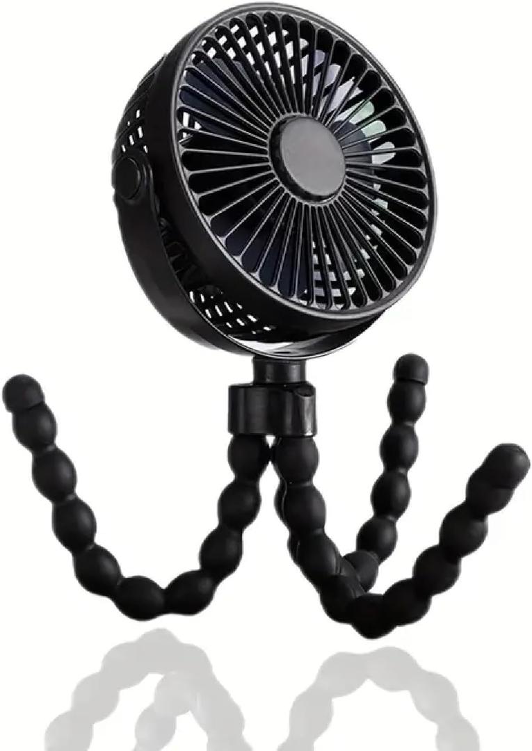 SEDLAV Portable Fan Battery Operated - Small Stroller Fan with Upgraded Flexible Tripod, 360 Degree Rotation, Four Adjustable Speed Levels & 4000mAh USB Powered