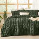 Bedsure Tufted Boho Comforter Set Queen Size - Olive Green Boho Bed Set, GentleSoft 3 Pieces Farmhouse-Style Embroidery Bedding, Gifts for Woman, Soft Jacquard Queen Comforter for All Seasons