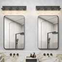 Bathroom Vanity Light, Square Design 4 Lights Morden Bathroom Lighting Fixtures Over Mirror, Black Bathroom Light Vanity Fixtures for Bathroom/Living Room/Bedroom