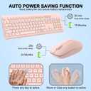 Wireless Keyboard and Mouse Combo, Full Size Silent Ergonomic Keyboard and Mouse, Long Battery Life, Optical Mouse, 2.4G Lag-Free Cordless Mice Keyboard for Computer, Mac, Laptop, PC, Windows(Pink)