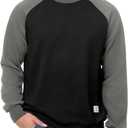 Dokotoo Men Men's Fall Crewneck Sweatshirts Patchwork Long Sleeve Geometric Texture Casual Pullover Shirt, L