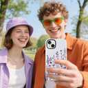 Magnetic for iPhone 14 Plus Case [Compatible with Magsafe] Colorful Floral Flower Pattern Design, Full Body 2 in 1 Shockproof Scratch Resistant Protective Cover for Women Girl (White)