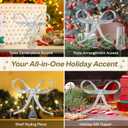 Large Metal Bow Christmas Tree Topper,9.4 Inch Glitter Silver Tree Topper,Silver Bow Christmas Tree Decorations for Xmas Home Decor Holiday Party Indoor Outdoor Shop Office