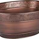 BREKX Galvanized Beverage Tub for Parties, Oval Drink Bucket with Handles, Colt Copper Finish Wine Chiller Drink Cooler for Home Bar (15-Quarts, 16-Bottles)