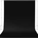 HEMMOTOP Black Backdrop Curtain, 5x7 ft Black Photo Backdrop for Photoshoot, Party, Video Recording, Back Drop Background Cloths Polyester Fabric, for Photography, Birthday (Backdrop only)