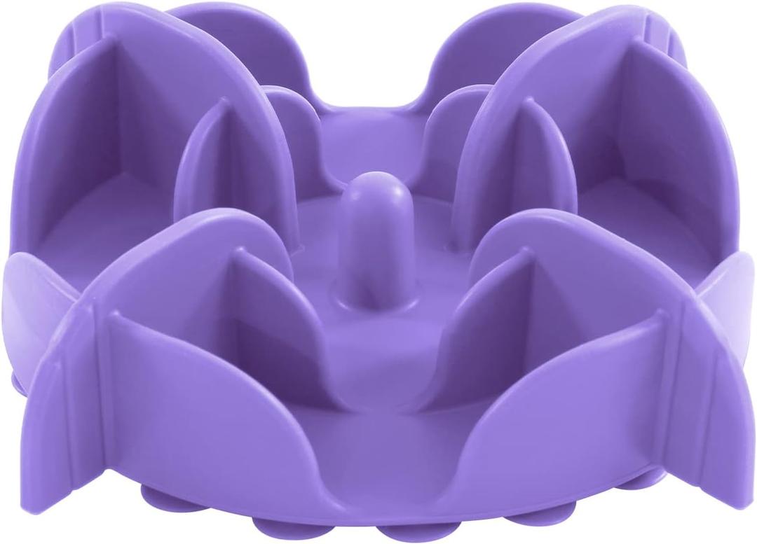 Jaoul Slow Feeder Dog Bowls Insert for Large Breed, 7 Inch Cuttable Slow Feeder Insert with 32 Octopus Suction Cups for Medium Large Size Dog Food Bowl (X-Large, Purple)
