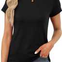 Memorose Womens Short Sleeve Tops Summer T Shirts Round Neck Causal Fashion Basic Tee