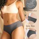 BAMBOO COOL Womens Underwear, Moisture-Wicking Briefs, Soft and Breathable Panties, Mid Waist, 5-Pack (L)