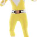 Morphsuits Yellow Power Ranger Costume Adult Men, Power Ranger Costume Adult, Funny Costumes for Adults (Medium)