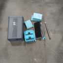 JOYMOOP Mop and Bucket Set with Wringer, Mops for Floor Cleaning, Wall Mop Cleaner with Long Handle, with 6 Reusable Microfiber Mop Pads - Grey+Cyan Blue