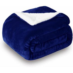 SOCHOW Sherpa Fleece Throw Blanket, Double-Sided Super Soft Luxurious Plush Blanket Throw Size, Blue, 50x60 inches