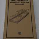 ORDORA Pots and Pans Organizer Under Cabinet, Expandable Cutting Board Pot Lid Organizer for Cabinet Holder with 10 Adjustable Dividers for Kitchen Storage (Black)