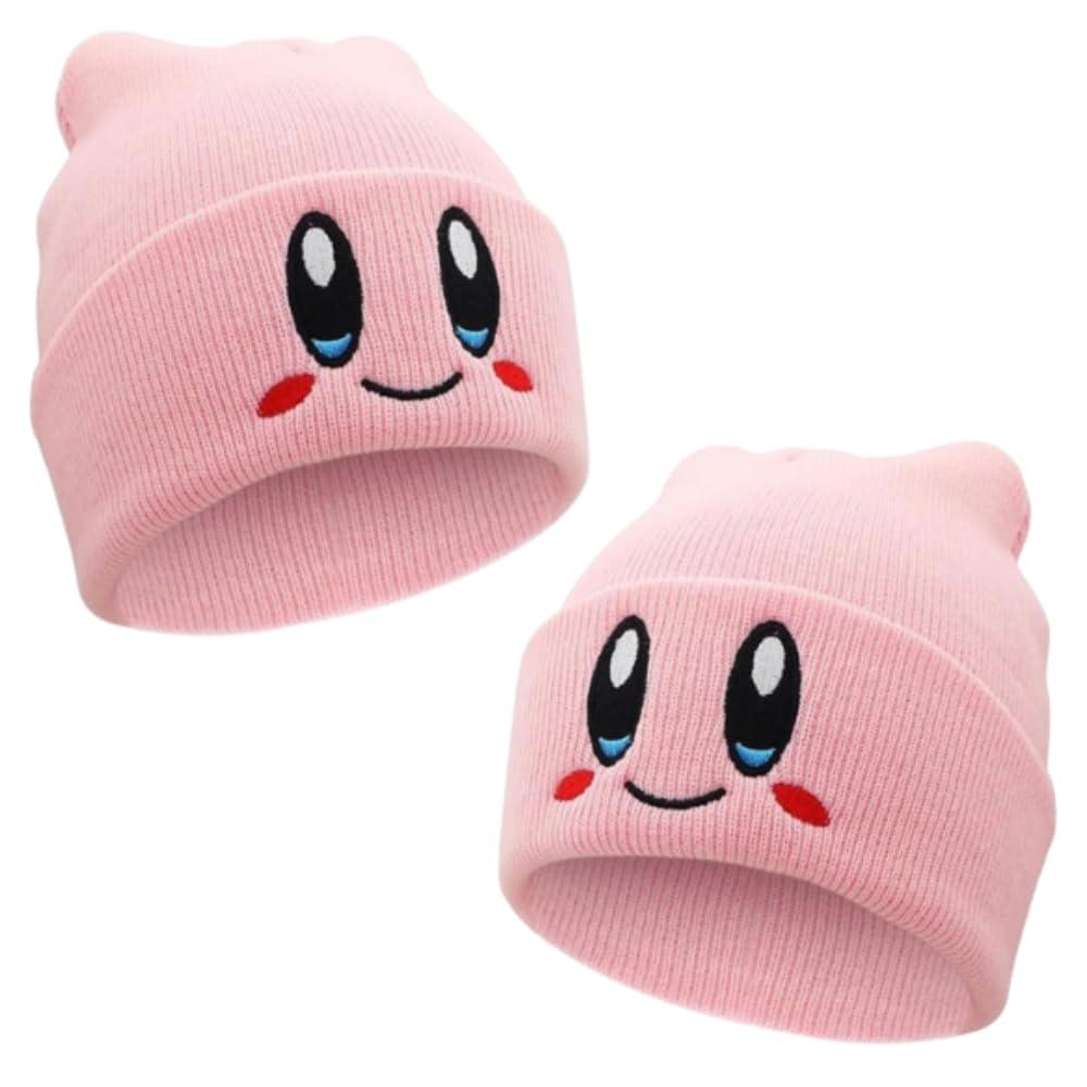 Cute Kir by Beanie Funny Adult Size Anime Hat Accessory Kawaii, Medium Large (Pink)