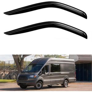 2PC Rain Guards for 2014-2025 Ford Transit Commercial Models Window Visors Deflectors Sun Shades Vent Tape On Out Channel
