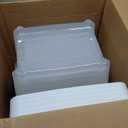 IRIS USA 19 Qt Stackable Plastic Storage Bins with Lids, 6 Pack - BPA-Free, Made in USA - See-Through Organizing Solution, Latches, Durable Nestable Containers, Secure Pull Handle - Clear/White