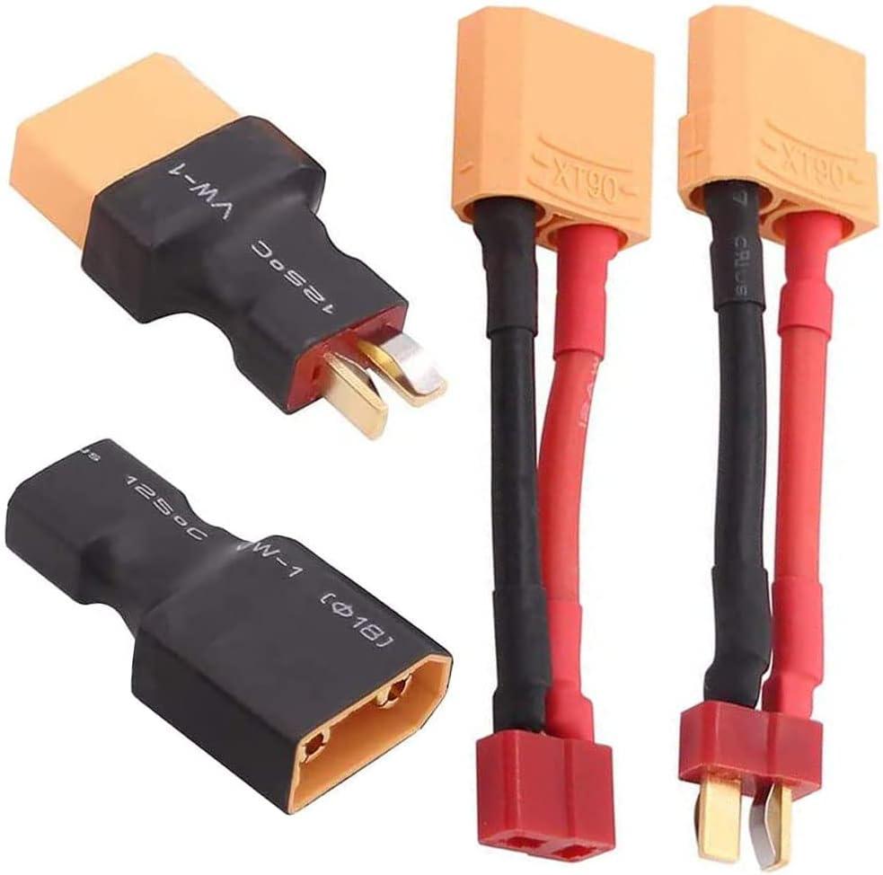 2pairs XT90 Plug to Male Female T Plug Adapter Connector Conversion for RC Lipo NiMH Battery Charger