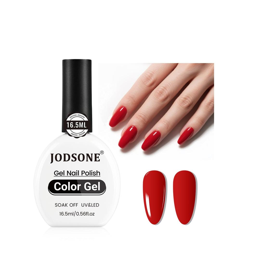 4 x JODSONE 16.5ml Gel Nail Polish Red Gel Polish Manicure LED UV Soak Off Curing for Home Salon Nail Art DIY Lady Red Polish