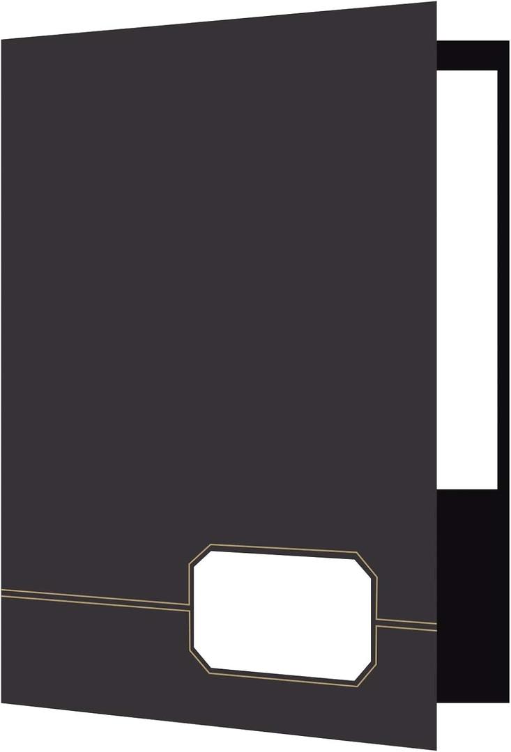 Oxford Monogram Executive Twin Pocket Folders, Letter Size, Black with Gold Foil Trim, 4 Pack (04161EE), 9" x 11 7/8"