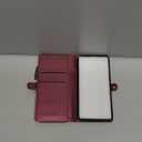 Defencase Compatible with iPhone 14 Case Wallet with RFID Blocking Card Holder for Women and Men, Fashion PU Leather Magnetic Snap Flip Zipper Strap Wallet Phone Case Fit for iPhone 14 6.1", Wine Red