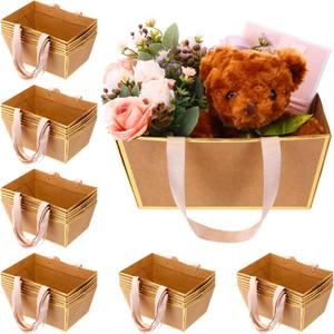 Pinkunn 48 Pcs Christmas Basket for Gifts Empty DIY Bulk Party Gift Basket Kit with Handles Market Trays for Packages Wrapping Wedding Party Anniversary Display