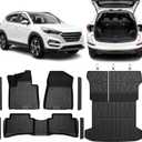 Custom Fit TPE Car Floor Mats & Cargo Liner Set for Hyundai Tucson 2016-2021/Kia Sportage 2017-2022, All-Weather Anti-Slip Protection with 3D Waterproof High-Edge & Original Retention System