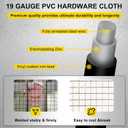 Black Hardware Cloth 16'' x 20' PVC Steel Vinyl Coated 1/2 inch Galvanized Wire Mesh Roll (19 GA) Chicken Wire Fence Roll, for coop Fences,Screen mesh, Rabbit/Snake Fences, Poultry enclosures, etc.