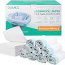 OUMEE Commode Liners with Absorbent Pads, 90 Bedside Commode Liners and 90 Pads for Commode Bucket, Disposable Commode Bags for Adults, Portable Leak-Proof Potty Chair Liners (1 Count (Pack of 180))