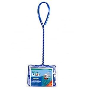 PENN-PLAX (QN4) Quick-Net Aquarium Fish Net – Durable, Strong, and Safe (Blue) – 4” x 3” Net – 10” Handle