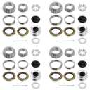 4 Sets Trailer Hub Wheel Bearing Kit 25580/25520 LM67048/LM67010 with Grease Seal 10-36 (or 10-10), Fit for 5200-6000 lbs Tandem Axles #D42 Spindle