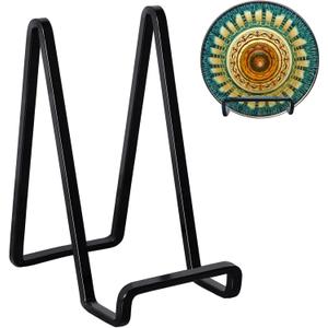 3 Pack 6 inch Metal Plate Stands for Display, Plate Holder Pictures Frame Easel Display Stand, Tabletop Picture Stand, Iron Easels for Display Photo Frames, Plates, Vinyl RecordBook, Plaque, Sign