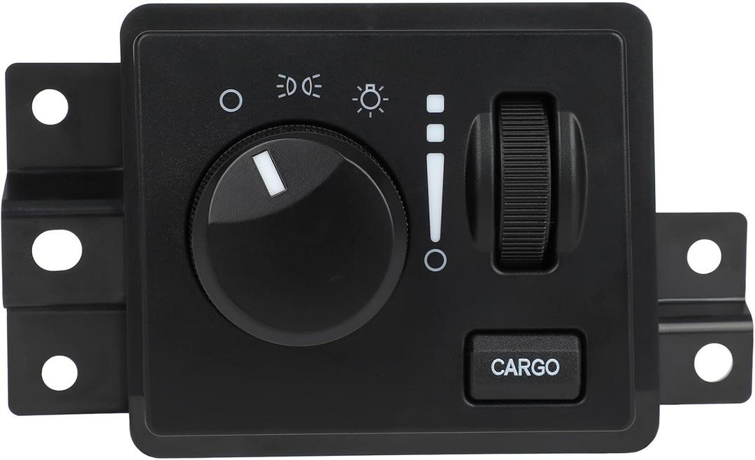 CCIYU Headlight Switch for Dodge Dakota 2005-2010,for Mitsubishi Raider 2006, for Ram 1500/2500/3500 Pickup 2006-2009 Cargo Lamp Dimmer Switch Replaces 56049636AC 56049636AD