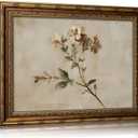 Vintage Gold Framed Wildflowers Wall Art Rustic Retro Floral Botanical Canvas Painting Picture Wall Decor Farmhouse Country Flower Poster Print Artwork for Bedroom Living Room Home Decoration