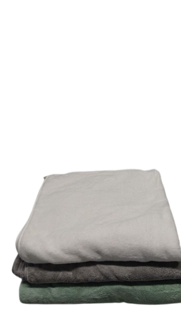 3 Set Bath towels, Large, White/Green/Gray