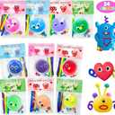 DEKWELL 24 Packs Valentines Day Cards for Kids Classroom with DIY Air Dry Clay Kit,Valentines Day Gifts for Kids School Valentine Class Exchange Presents Party Favors