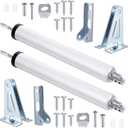 2 Sets Storm Door Closer, Heavy Duty Pneumatic Screen Door Closer with Hold Open, Pneumatic Door Closers Kit for Home with Adjustable Speed(Sliver)