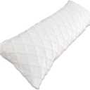 Body Pillowcase in Waffle Velvet Pattern, White Body Pillow Cover with Zipper 21 * 54 1 Piece, Suitable for Sofa, Bedroom Decoration,Without Pillow core(Milky White)
