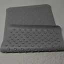 Bathtub Mat Non Slip with Suction Cups - 100% Rubber Bathroom Mat Textured for Bath Tub Shower Safety - Soft on Touch - BPA/PVC Free - Pet Dog Bath Mat - Machine Washable - 16 × 28 Inch（Gray）