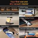 uwant Wet Dry Vacuum Cleaner 180Lay-Flat Push-in Vacuum Mop All in One with 18000Pa Suction Auto Self-Cleaning Anti Odor Stick Dual-Edge Vacuum Cleaner Set of 1 for Hard Floor/Carpet D100