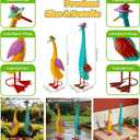 22" Duck Garden Statue Set of 2 Metal Ducks, Duck Outdoor Decor with Stakes Animal Yard Art Sculptures for Patio Porch Lawn Backyard, Large