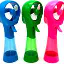 3 Pack Elite Battery Powered Handheld Water Misting Fans Personal Outdoor Cooling Fan (Blue/Green/Pink)