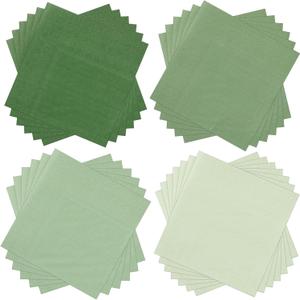 Layhit 100 Pcs Cocktail Napkins Disposable Beverage Napkins Square Paper Dessert Tissue for Wedding Birthday Summer Party Supplies(Sage Green, 5 x 5 Inch)