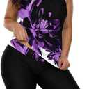 LALAGEN 2025 Plus Size Tankini Swimsuit for Women Tummy Control Swimwear Rash Guard Capris Two Piece Sets Bathing Suits XL