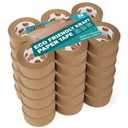 TAPEBEAR Eco-Friendly Kraft Paper Tape, Biodegradable Kraft Paper Tape, Recyclable Writable Packing Tape, Non-Coated Surface for Masking, Sealing, and Packaging Use, 2inch x 60yards, 36Rolls