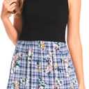 Bearsland Women's Sleeveless Maternity Dress Nursing Breastfeeding Dresses with Pockets (X-Large, Blueplaidfloral)