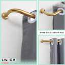 Warm Gold Curtain Rod for Windows 28 to 86 Inch, Internal Splicing 1 Inch Diameter Disc, Adjustable Room Darkening Curtain with Aluminum Finials and Brackets, Wrap Around Design