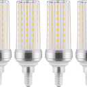 E12 LED Bulb, 20W Candelabra LED Light Bulbs 150 Watt Equivalent, Warm White 3000K, Ceiling Fan Light Bulbs,2000lm,Non-Dimmable,LED Chandelier Bulbs for Ceiling Fan,Home Lighting,4 Pack