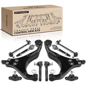 A-Premium Set of 10, Front Lower Control Arm, Sway Bar Link, Lower Ball Joint, Inner & Outer Tie Rod End, Compatible with Kia Sportage 2005-2010, Hyundai Tucson 2005-2009