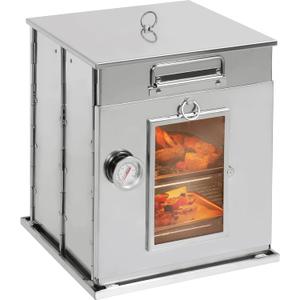 Foldable Camping Oven with 2 Tier Grill, Portable 304 Stainless Steel Camping Stove with Thermometer for Use with Propane Stove and Wood Camping Stoves, Outdoor Cooking, Picnic